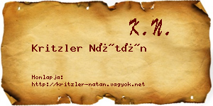 Kritzler Nátán névjegykártya
